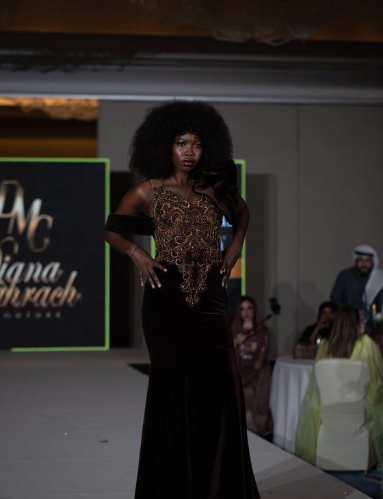 Brown Velvet Mermaid Dress