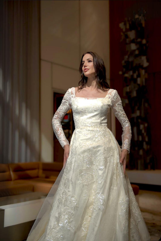 dresses stretchy Sequin & Feather Embellishment Off the Shoulder Bridal Gown CD0207W   Sparkly Gowns